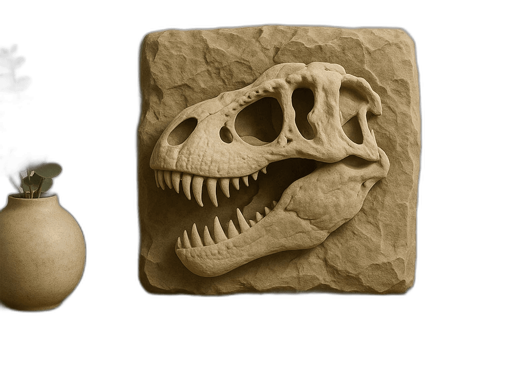 T-Rex Kafatası Fosil Dekoru