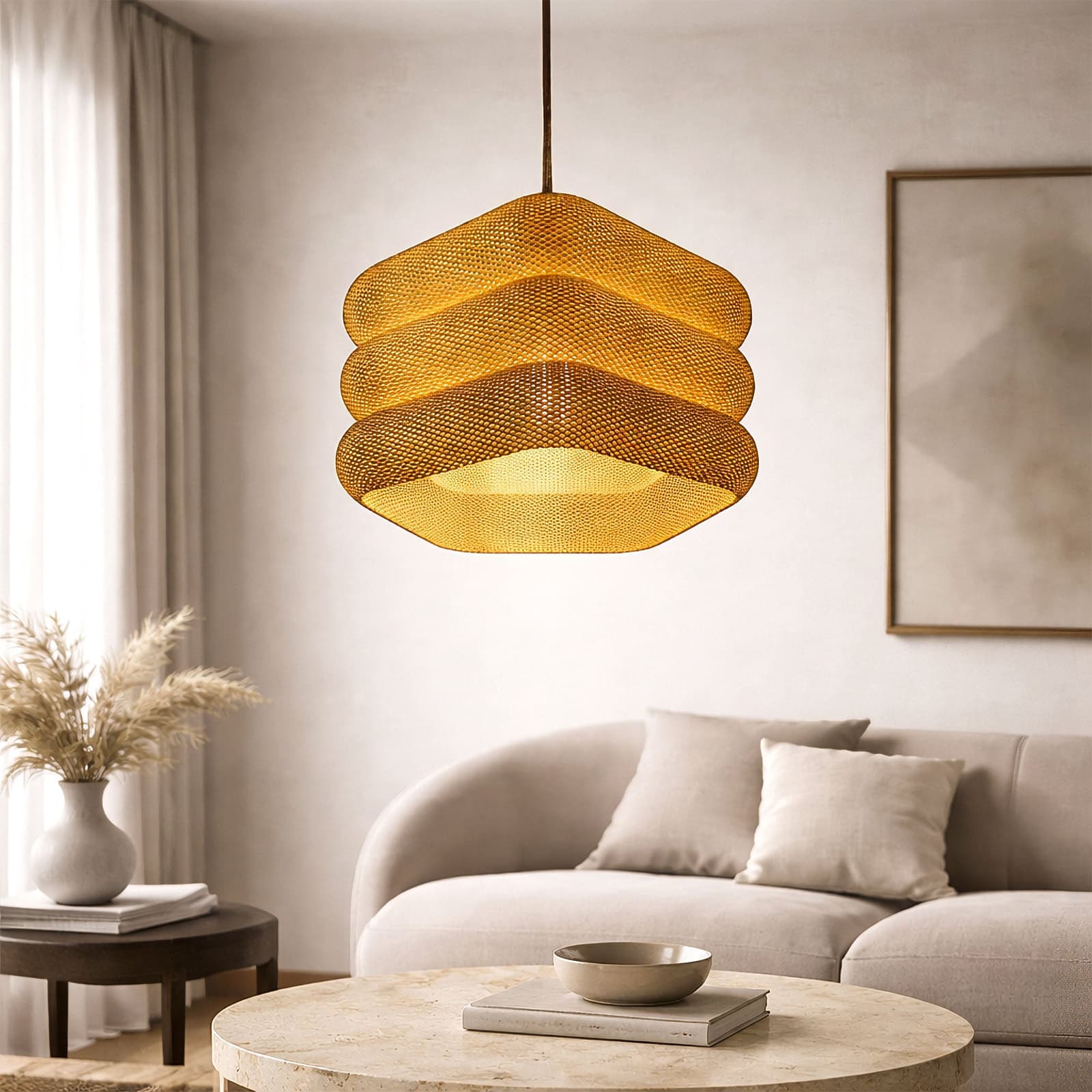 Geometrik Akış Modern Sarkıt Lamba – 1. görsel