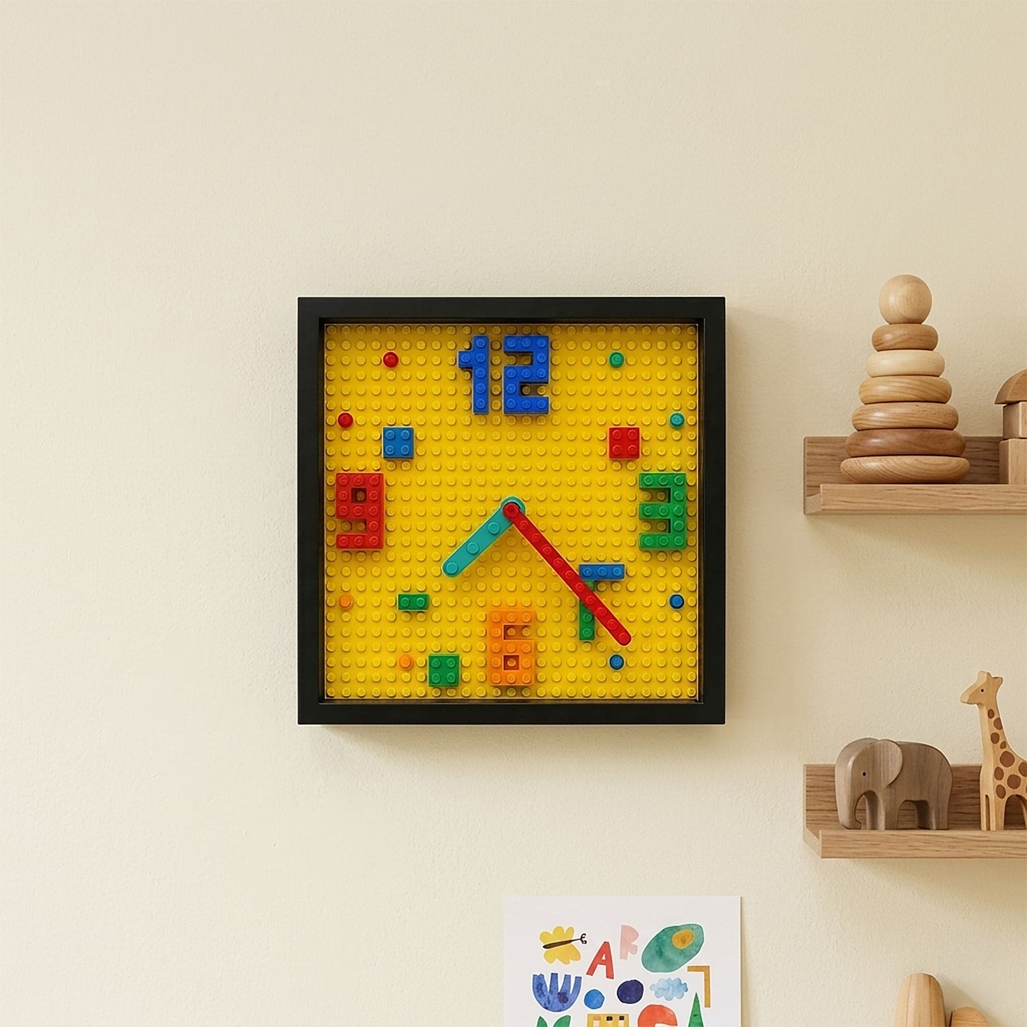 Fibrika Store-Brick Tasarım Renkli Duvar Saati - Modern Ofis ve Çocuk Odası