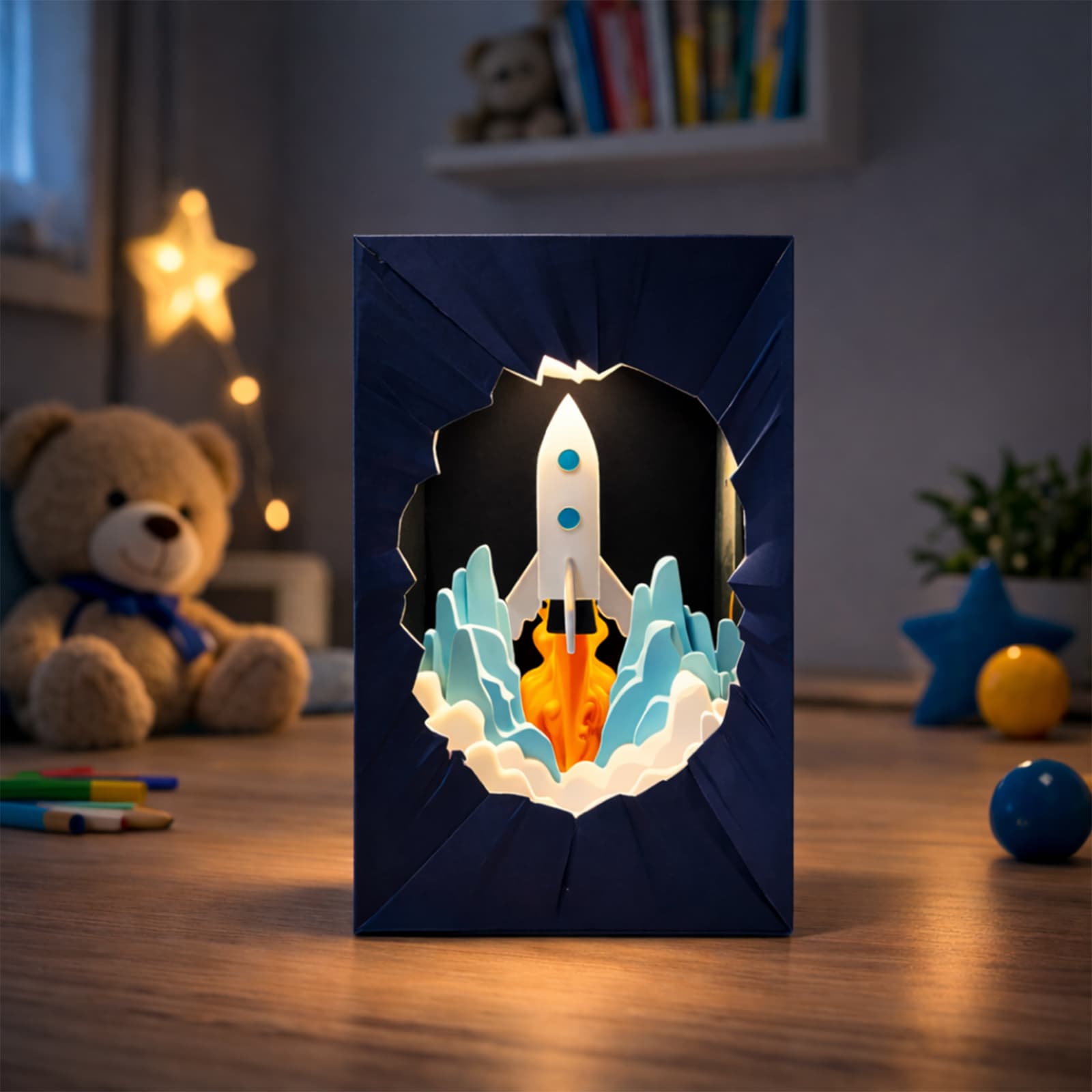 Astro Işıklı Roket Gece Lambası