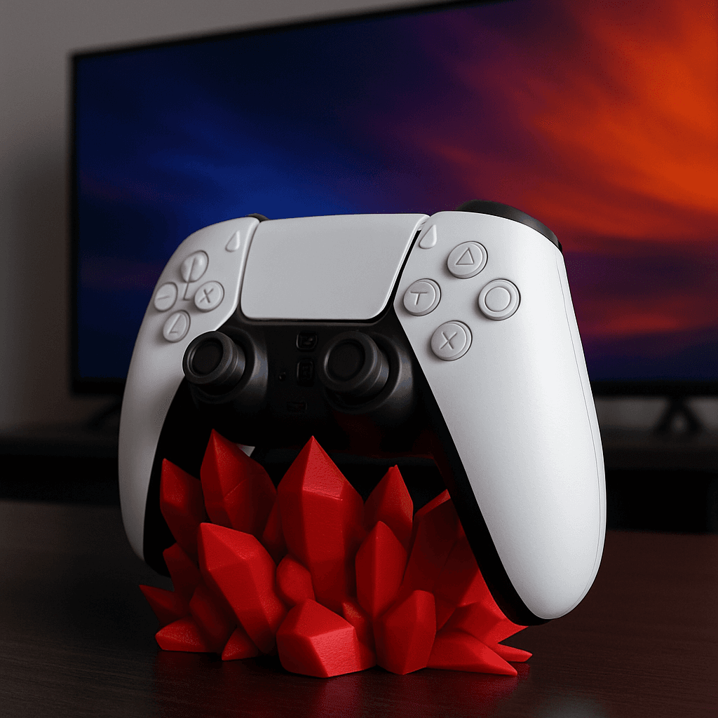 PS5 DualSense Uyumlu Kırmızı Kristal Gamepad Standı – ikinci görsel
