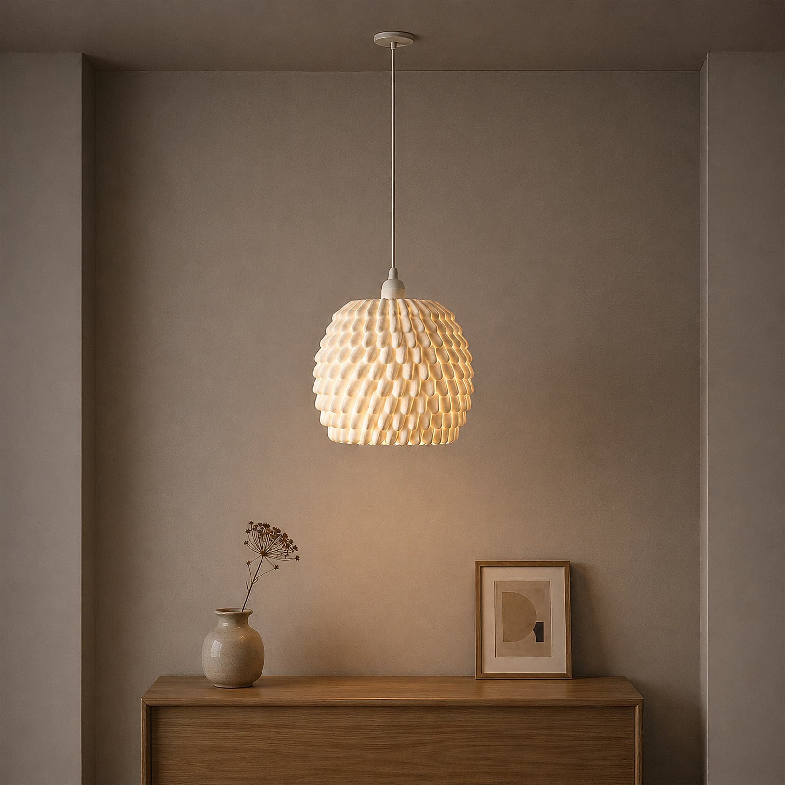 Lumina Flora Sarkıt Lamba – Modern Organik Dokulu Aydınlatma