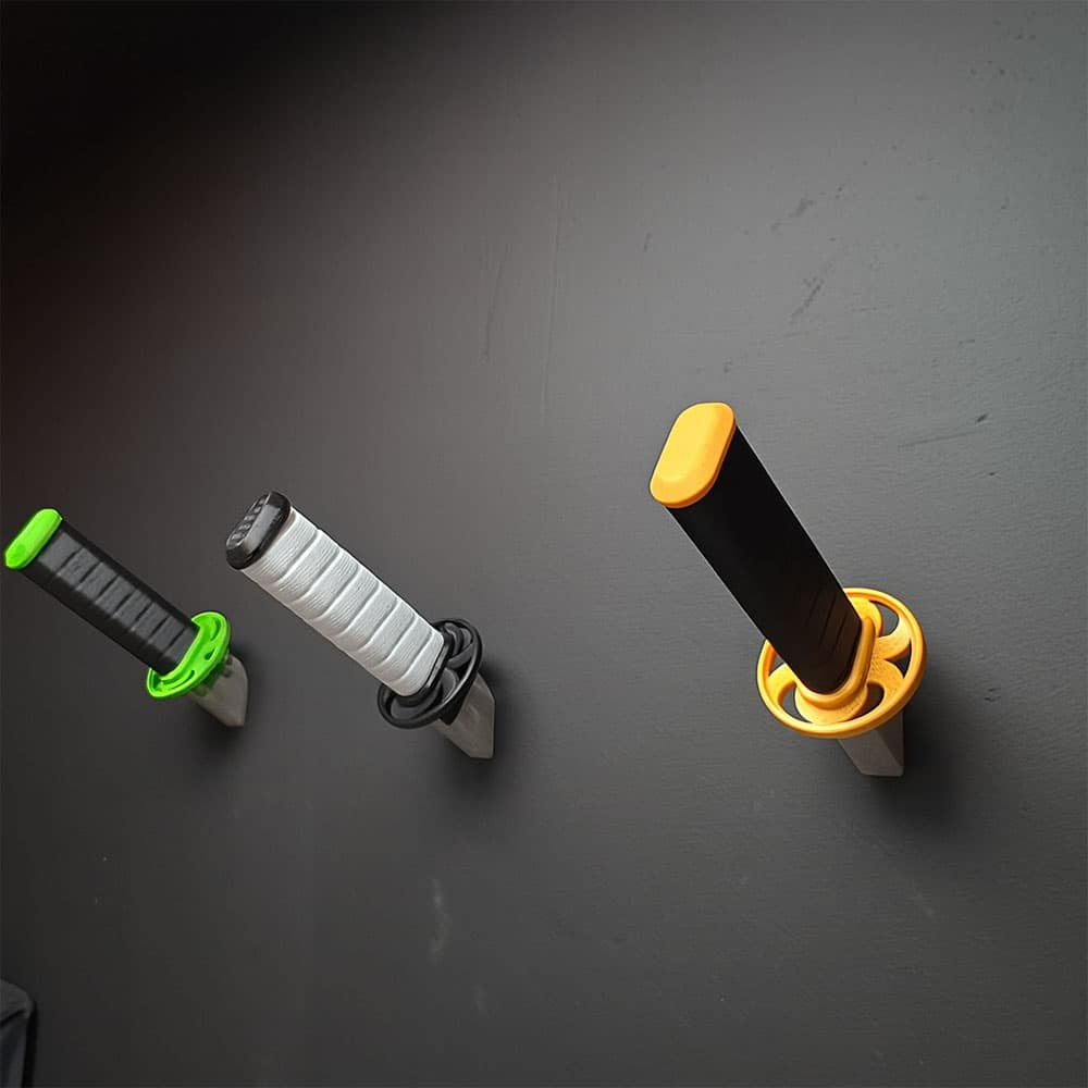 Katana Kılıç Tasarımlı Duvar Askısı 3'lü