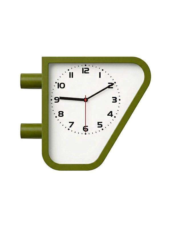 Fibrika Store Retro Modern Üçgen Duvar Saati - Mat Antrasit Tasarım Saat