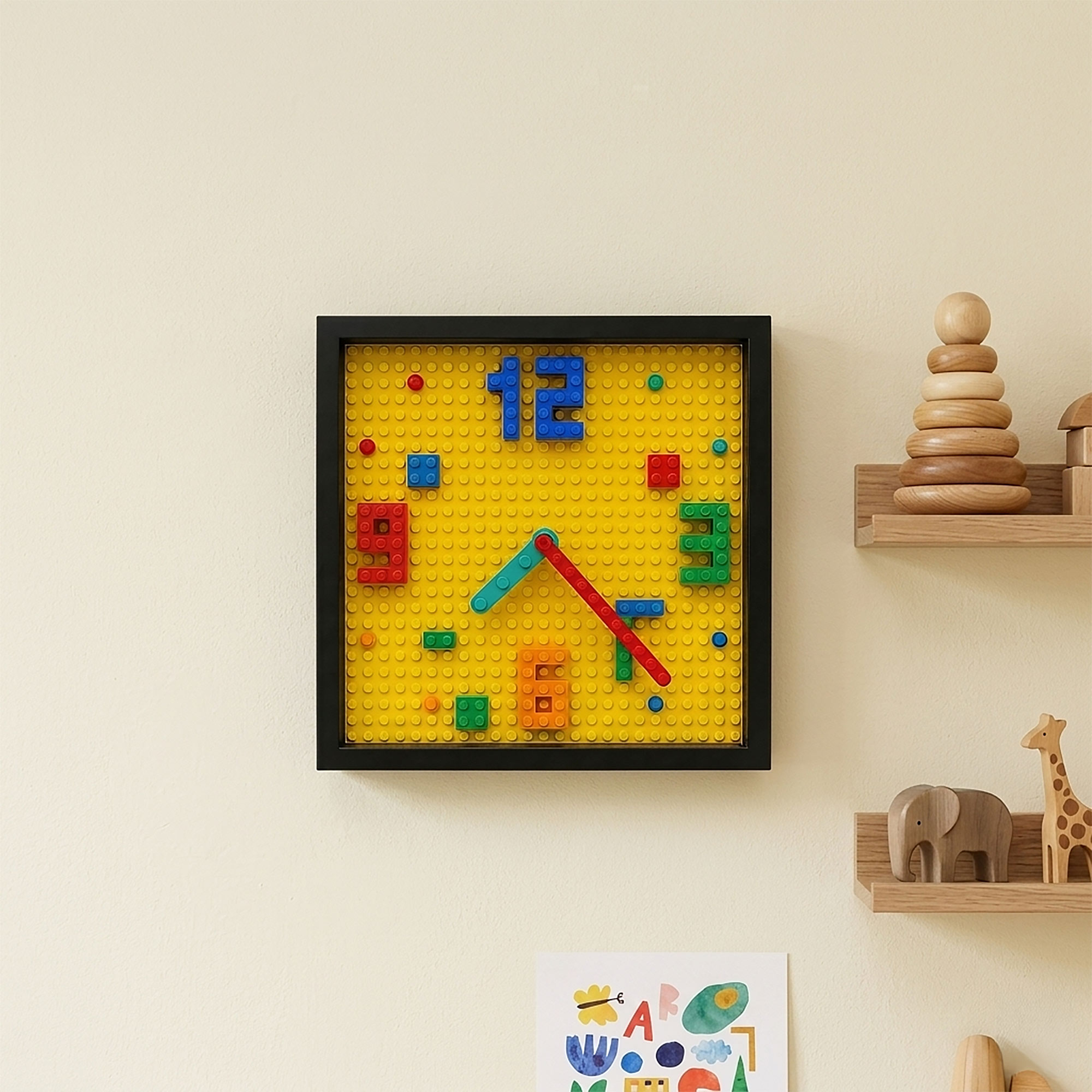 Fibrika Store-Brick Tasarım Renkli Duvar Saati - Modern Ofis ve Çocuk Odası - Görsel 2